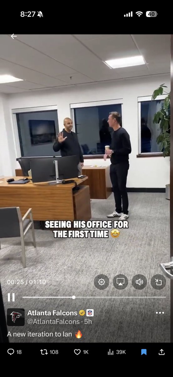 polesfiles's tweet photo. Matt Ryan is clearly running the show in ATL and it is obvious why the Bears did not get comp picks. You can even tell they put Ian in a smaller office while Matt Ryan took the standard GM one Fontenot used to have. #Bears https://t.co/cTxack9Qzz