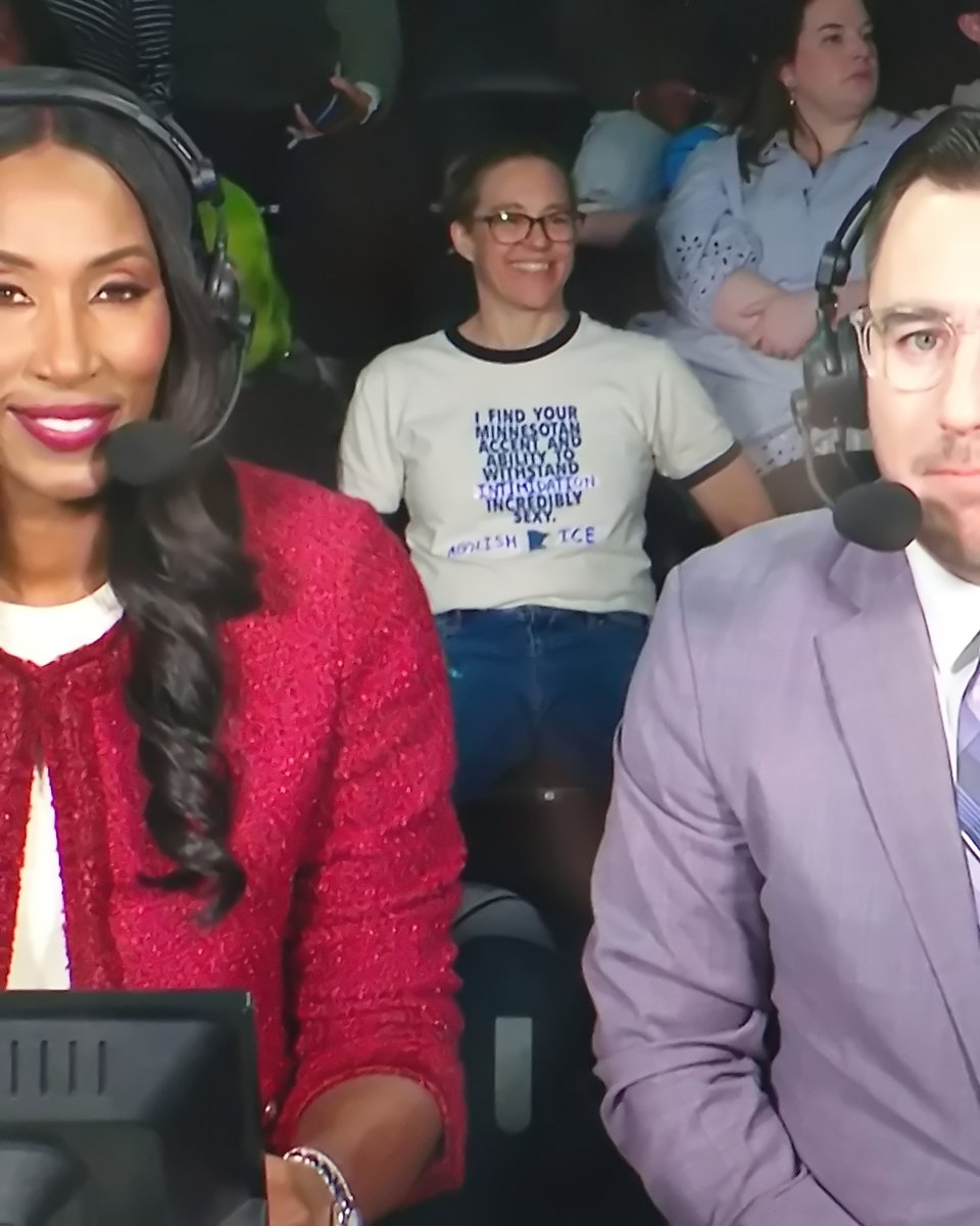 EB_Bob's tweet image. Cool t-shirt sighted behind the commentary team during Monday's Vinyl v. Hive "Unrivaled" broadcast. #Unrivaled #standwithminnesota #standwithminneapolis