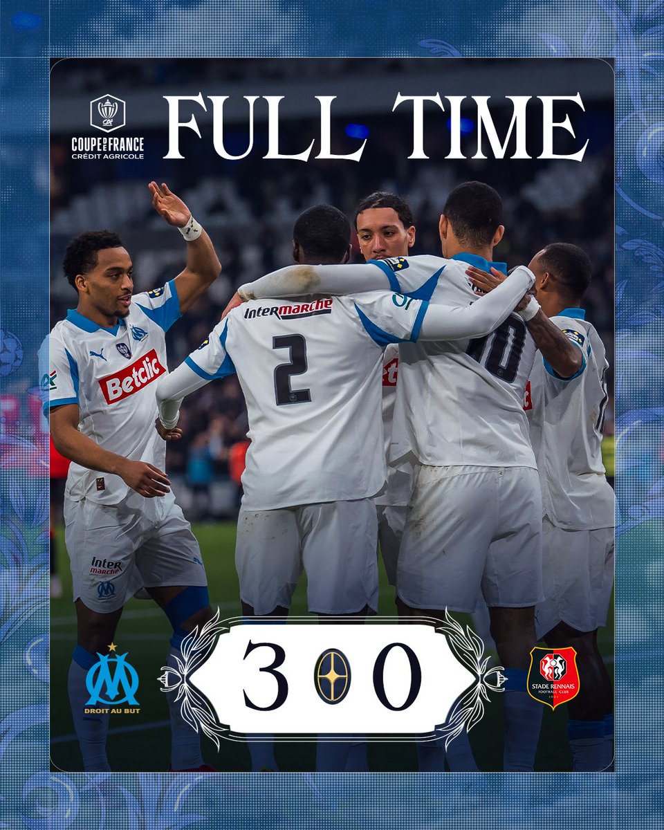 ⏱️ 90’ | #OMSRFC 3️⃣-0️⃣

𝐎𝐍 𝐓𝐎 𝐓𝐇𝐄 𝐍𝐄𝐗𝐓 𝐑𝐎𝐔𝐍𝐃 ✅

Nos Olympiens se qualifient pour les 1/4 de finale de la <a href="/coupedefranceCA/">Coupe de France Crédit Agricole</a> avec cette victoire ! 𝗖’𝗲𝘀𝘁 𝗺𝗲́𝗿𝗶𝘁𝗲́ 𝗺𝗲𝘀𝘀𝗶𝗲𝘂𝗿𝘀 ! 💙
 
 📆 Prochain rendez-vous dimanche face au PSG au Parc des Princes,