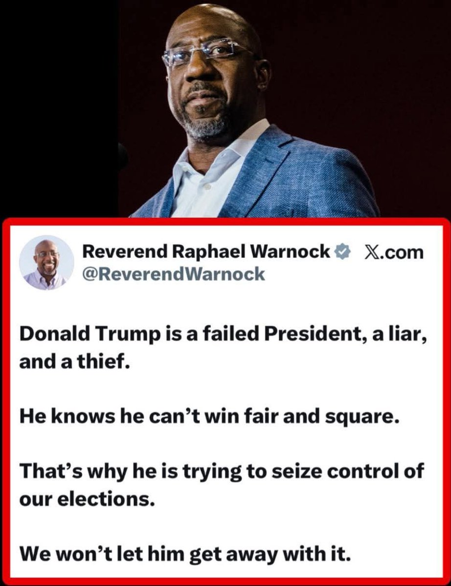 ConservOutpost's tweet image. What I find most disturbing about this @ReverendWarnock fellow is that he claims to be a man of God yet he preaches hate, vitriol, and all things satanic.