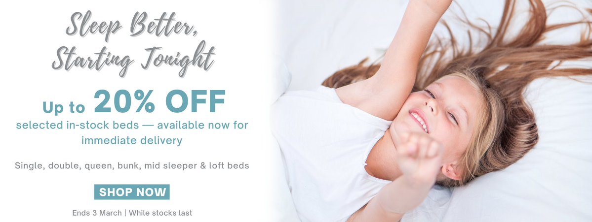 Sleep Better, Starting Tonight💫💤
Up to 20% off selected in-stock beds - available now for immediate delivery. Single, double, queen, bunk, mid sleeper &amp; loft beds. Offer ends on the 3rd of March.
Shop now: nestdesigns.co.za/products/sale/…