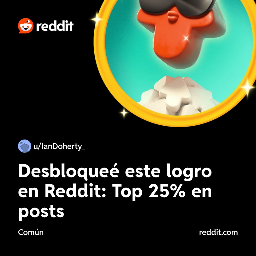 Rayner_1's tweet image. Desbloqueé este logro en Reddit: Top 25% en posts