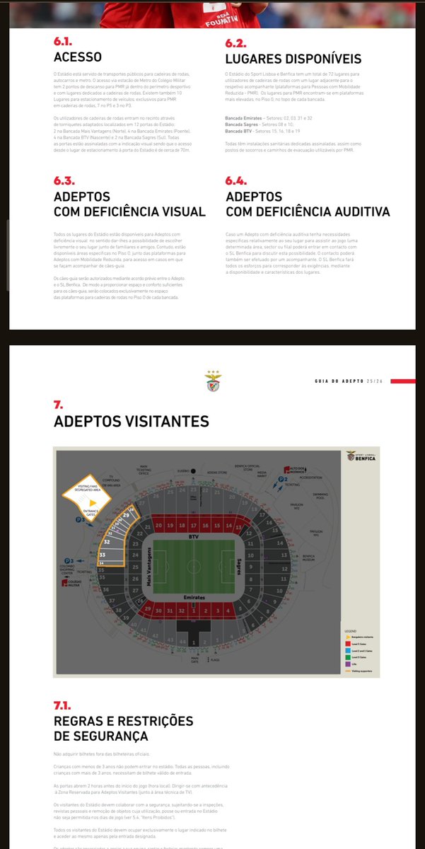 Guia do Adepto 25/26 - ( já alguém tinha dado por isto no site?) 

Para quem não vai muito ao estádio, pode dar jeito.

- Mapa detalhado por bancada 
- Transporte.
- Mais Vantagens no recinto e redondezas
- Zona visitante - (já que há sócios com RP que não sabem onde é) 

Etc..👏🏻