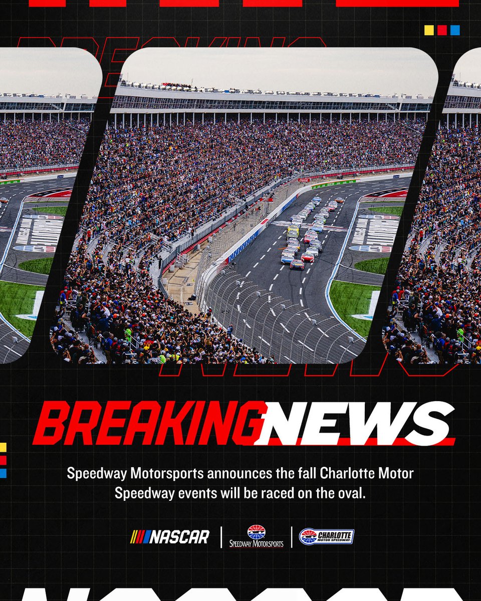 NASCAR's tweet image. NEWS: In the fall, we return to @CLTMotorSpdwy's roots! 

Speedway Motorsports announces all three NASCAR national series will race on the 1.5-mile oval.