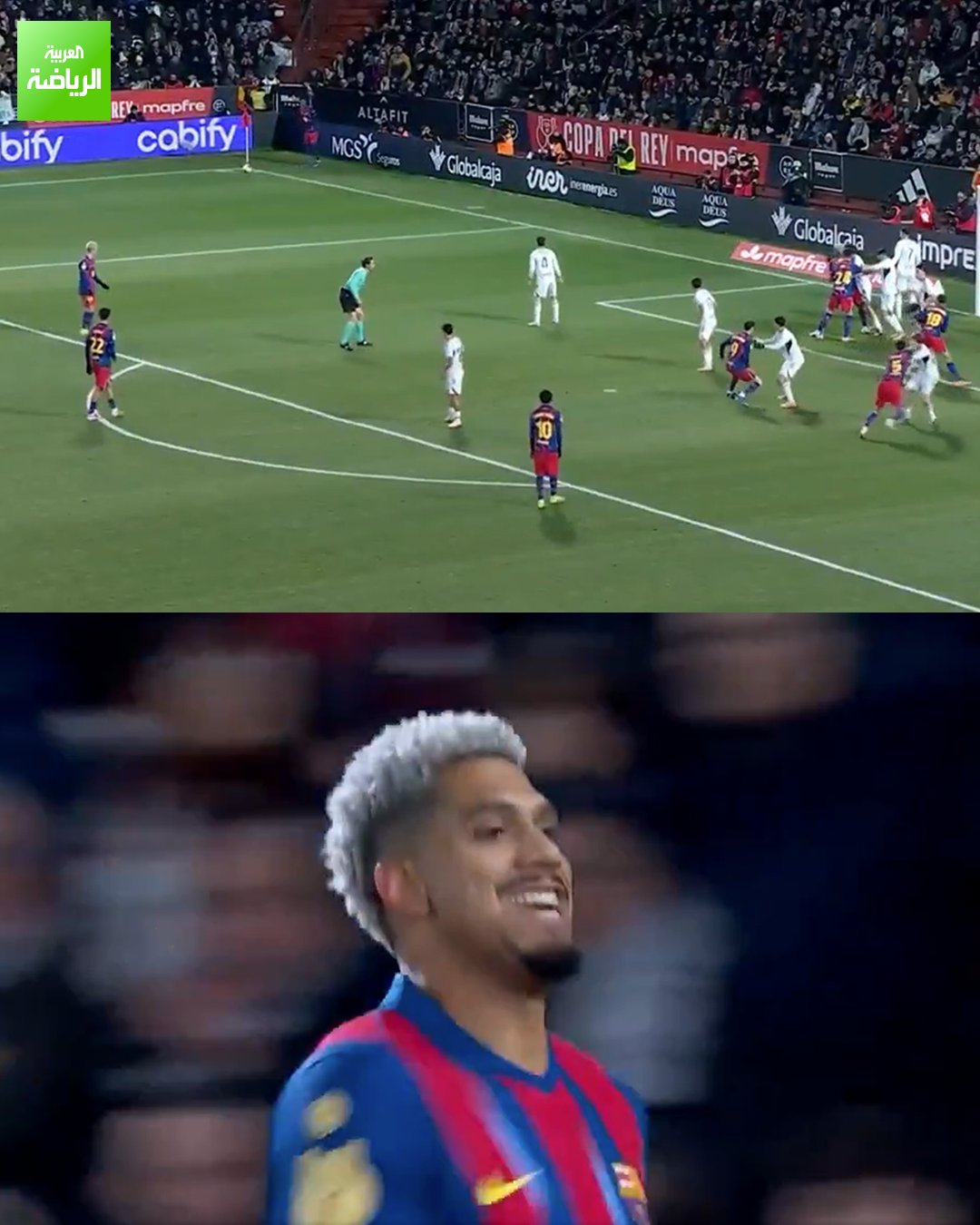 رأسية أراوخو تضاعف النتيجة لبرشلونة. ألباسيتي 0 برشلونة 2. كأس ملك إسبانيا. كارلوس بيلمونتي 