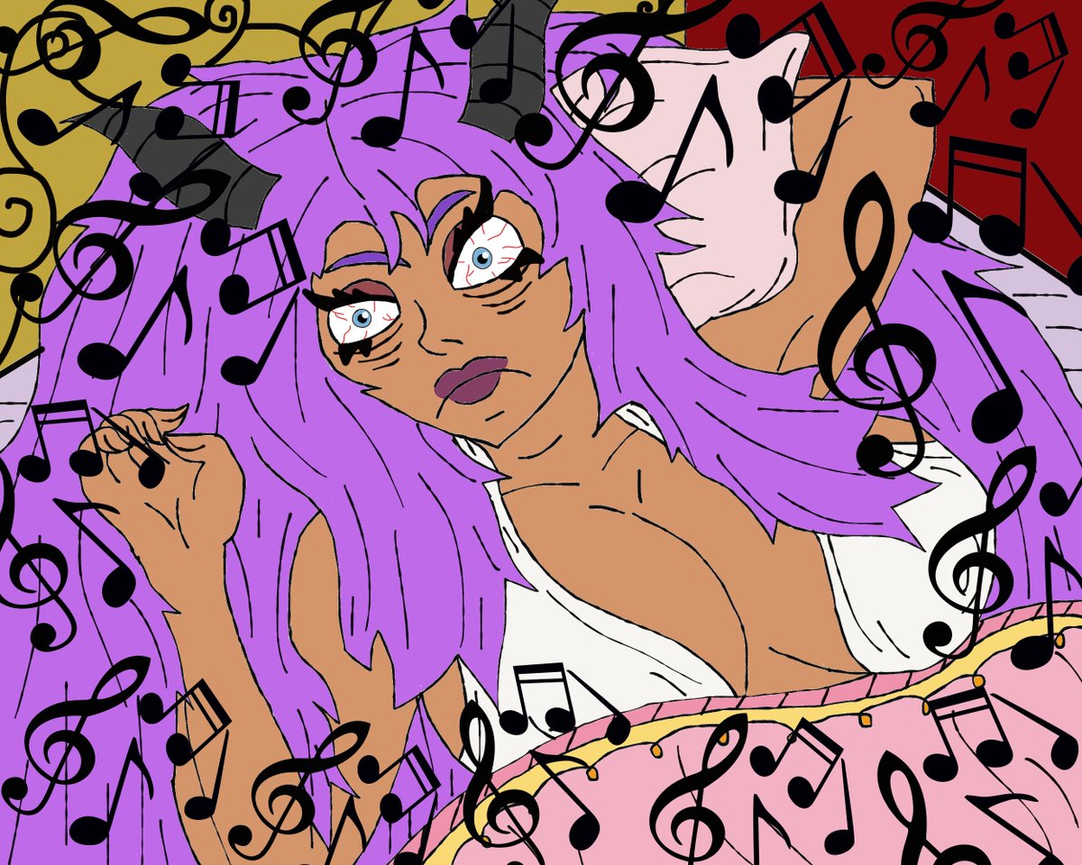 StegenJimmy's tweet image. Poor @MissNiaSax, she can't get any sleep beacuse her stupid neighbours are playing very loud music behind the walls🎶😒🎶
#Fanart #LoudMusic #NoSleep #StupidNeighbours