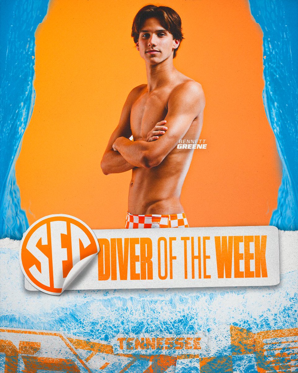 Vol_SwimDive's tweet photo. Make that 3️⃣ SEC Diver of the Week honors this season for Bennett Greene

#GBO🍊 https://t.co/pVBYO33Rru