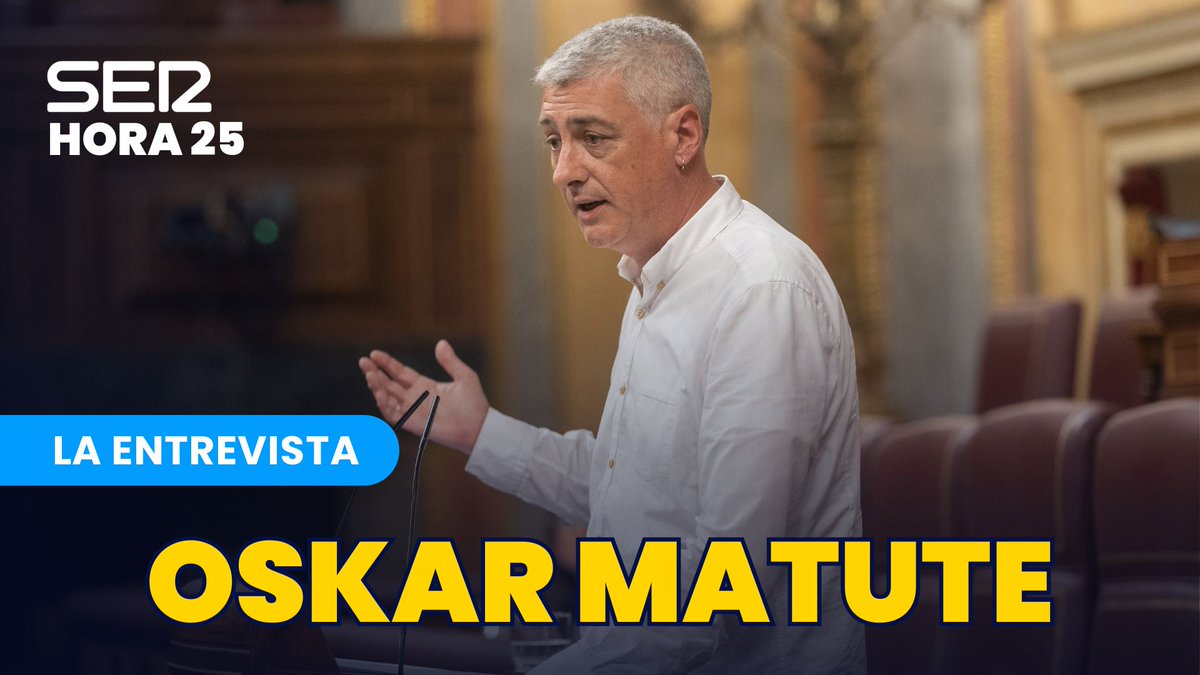 Hora25's tweet photo. 🔴 Aimar Bretos entrevista a Oskar Matute (@OskarMatute), portavoz adjunto de EH Bildu en el Congreso de los Diputados

👉 https://t.co/7JG5TkjSek https://t.co/4U6nmEOAS9