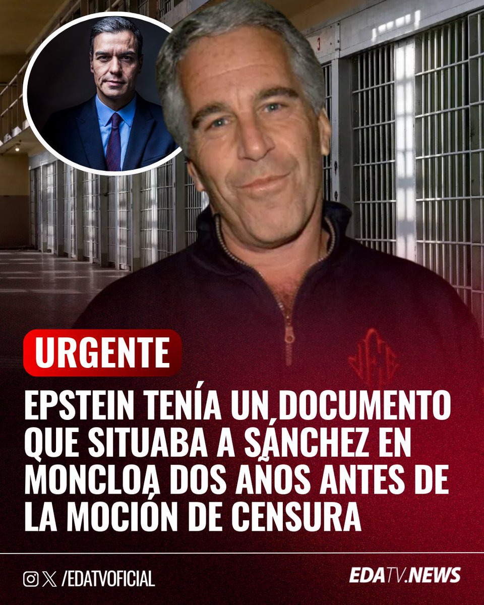 ‼️🇪🇸🇺🇸🇩🇪 | #URGENTE Epstein tenía un documento que situaba a Pedro Sánchez en Moncloa dos años antes de la moción de censura: El FBI halló un análisis del Deutsche Bank que en febrero de 2016 ya pronosticaba su llegada al poder.