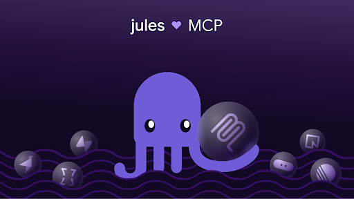 julesagent's tweet image. MCP support comes to Jules

Starting with Linear, Stitch, Neon, Tinybird, Context7, and Supabase.

MCP gives Jules timely context and actions to work in a scheduled loop. Build designs daily, triage tickets weekly, or compare db schema diffs monthly.

Live now for everyone.
