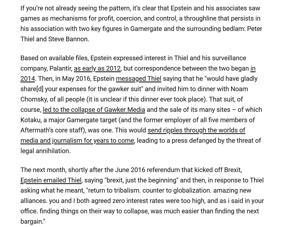 jeffrey epstein's apparent association with the likes of bobby kotick, steve bannon, and peter thiel – and his fascination with game design as a means of controlling others – paints an unsettling picture