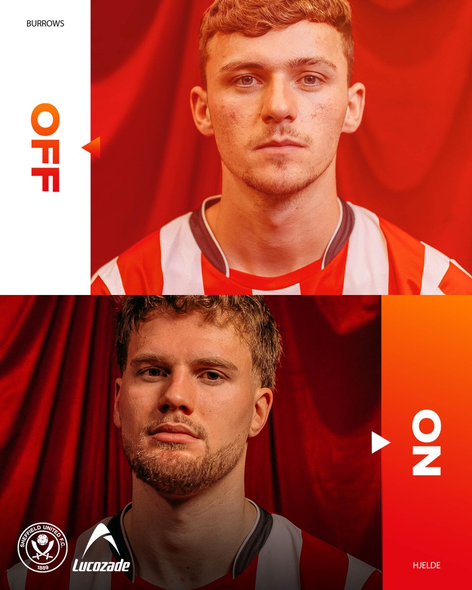 SheffieldUnited's tweet image. 84' Substitution for the Blades. 🔄

Hjjelde makes his debut as a Blade. ⚔️

@LucozadeSport 🔋