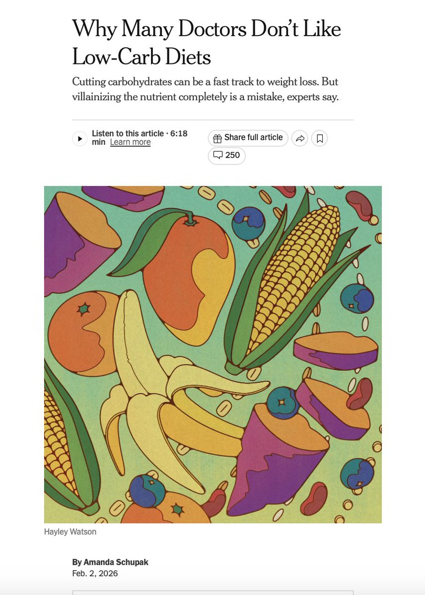 Today--the NYTimes on low-carb diets--without interviewing a single low-carb expert. Not a single one. The Times has published Gary Taubes--why not interview him, at least? This one-sided reporting in nutrition &amp; health is unrelenting. Not journalism in any way.