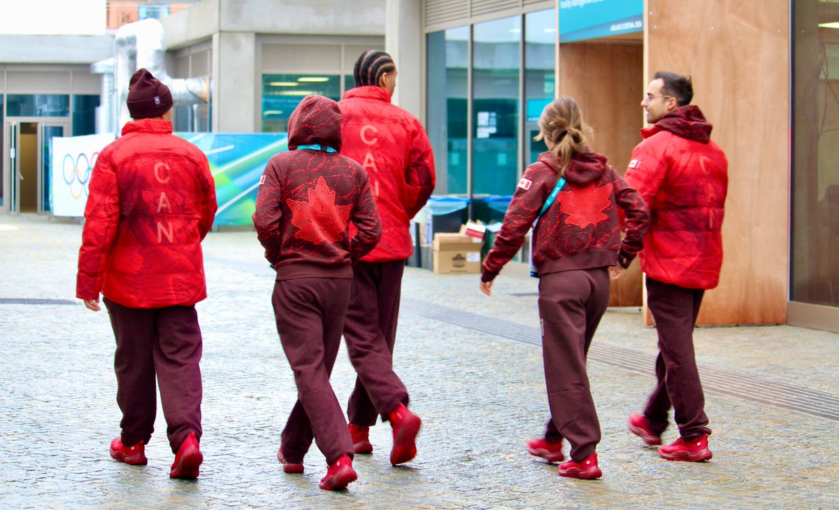 CBCOlympics's tweet photo. Team Canada has entered the village😎❤️‍🔥 https://t.co/0PJbXbipEH
