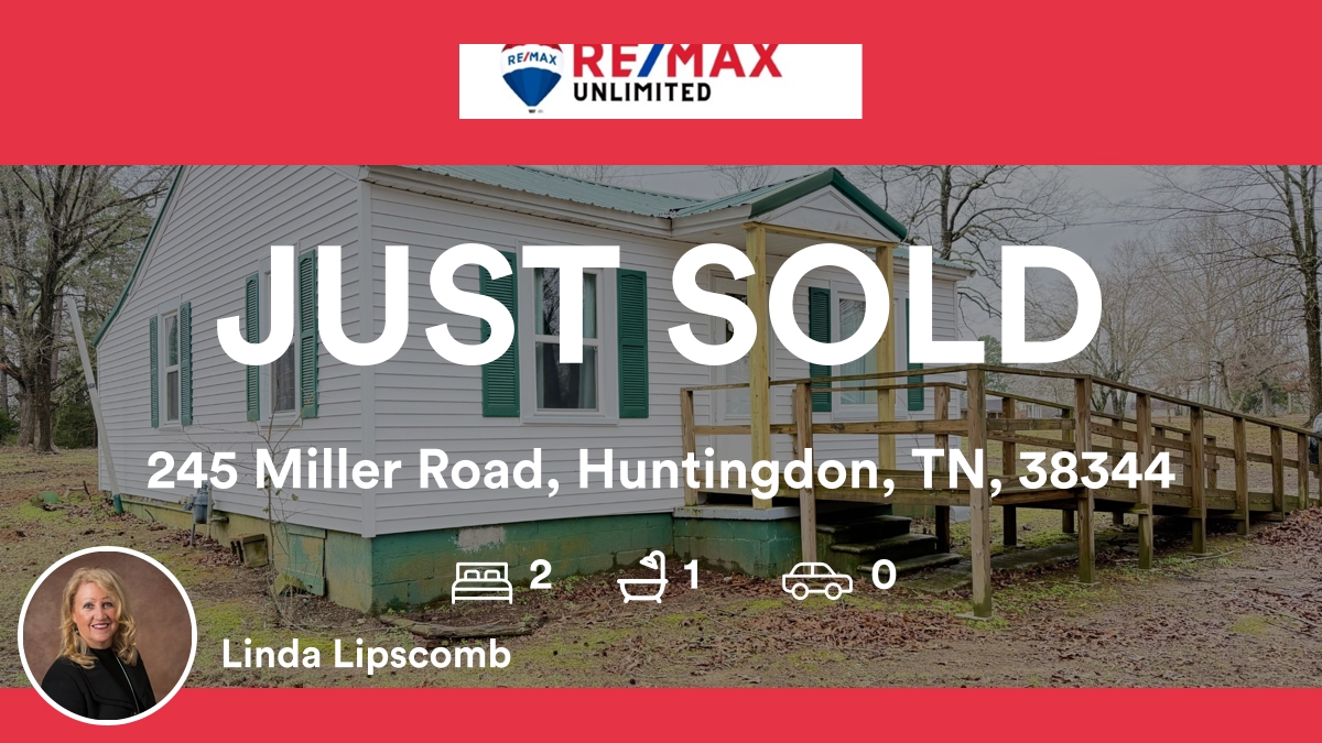 LindaLipscomb's tweet photo. 🛌 2 🛀 1
📍 245 Miller Road, Huntingdon, TN, 38344

My latest sale on RateMyAgent.
TN 262480
https://t.co/ouVJc2CSRl

...
#ratemyagent #realestate #REMAX_Unlimited https://t.co/ArqBlg1psE