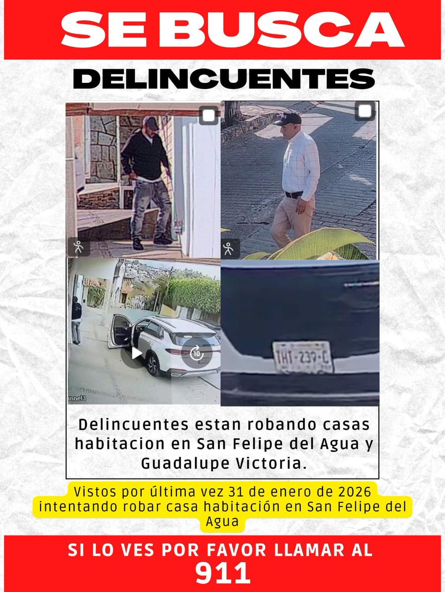 MVMNoticias's tweet photo. 🟦 #Oaxaca | Sigue la inseguridad en la capital y ahora en San Felipe del Agua

Tengan cuidado con estos sujetos que están entrando a las casas habitación. Este fin de semana intentaron entrar a un domicilio en San Felipe del Agua. No pudieron ingresar, pero aquí les dejamos las caras de los delincuentes.
