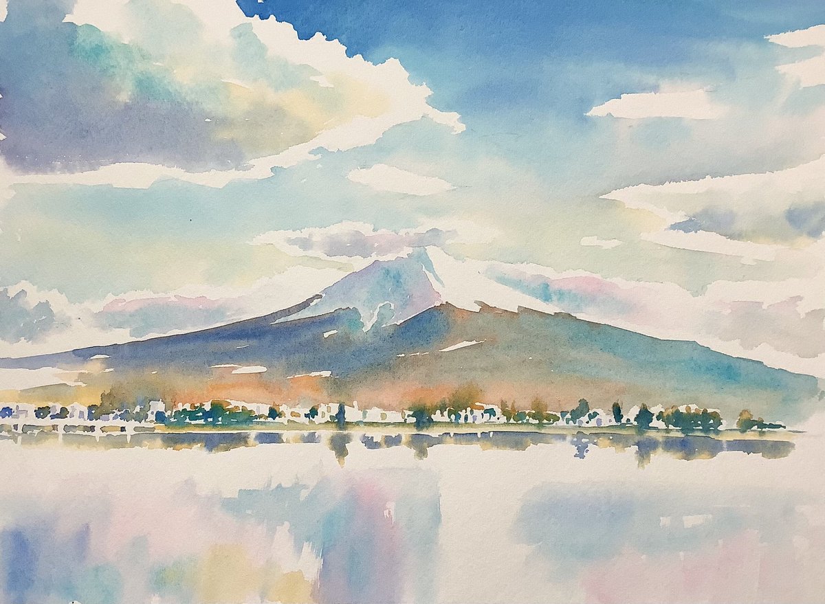 2月の富士山…夕暮れ時 WHITE WATSON F6 TURNER ARTISTS'WATERCOLOUR