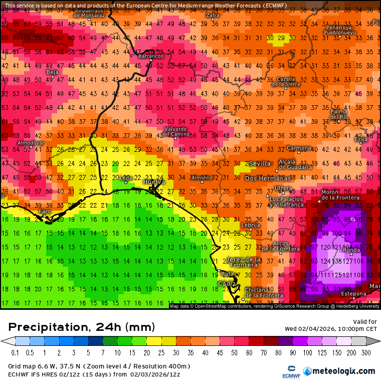 Hay que insistir en que la zona de la provincia donde se espera más lluvia es en la sierra donde puede haber registros entre 50 y 100 mm.

En el litoral y zonas próximas va a llover mucho menos y será un día normal de lluvia. Incluso habrá ratos en los que no llueva nada sobre