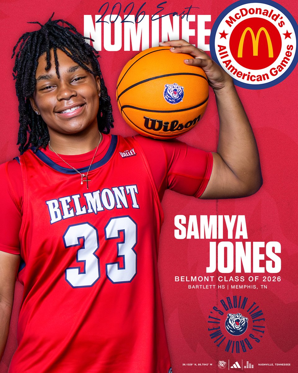 BelmontWBB's tweet photo. Congrats @samiyaj_ on being selected as a @McDAAG nominee!! 👏

#ItsBruinTime | #Splashville https://t.co/FGJta2hvs8
