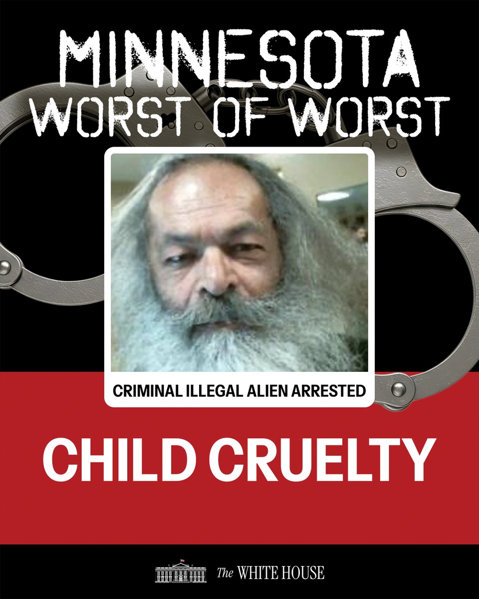 WhiteHouse's tweet image. 🚨This is who far-left agitators are defending in Minnesota: CHILD ABUSERS.

Muhammad Ahmadi, an illegal alien from Afghanistan, was arrested for cruelty toward a child and aggravated assault.