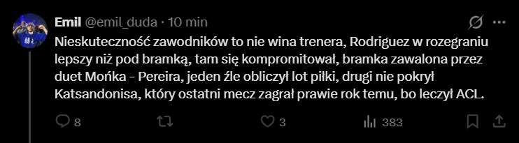 LPFabler's tweet image. Na oddziale stabilnie.
Trener niewinny 70 minut grania bez planu, bo plan był, chociaż Mrozek chyba go nie zrozumiał, Mońka współwinny straty bramki, bo uśpił Pereire przez co ten nie pokrył zawodnika Piasta (WAŻNE! nie grał, bo LECZYŁ ACL) i nie wyskoczył do piłki