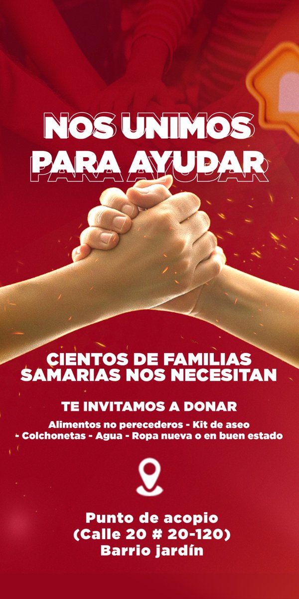 PabloAcuna_H's tweet photo. Santa Marta y el Magdalena nos necesita. Por eso nos unimos a esta campaña para apoyar a las cientos de familias afectadas por las lluvias. Únete tú también a esta causa por nuestra gente, vamos todos a colaborar, todo esfuerzo suma y es de gran ayuda. https://t.co/pjeWnCRe0X