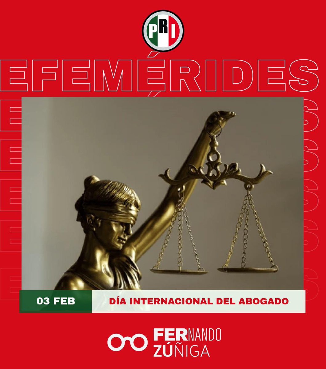 ⚖️  | En el Día Internacional del Abogado, felicito a mis colegas que, desde distintos espacios, siguen defendiendo la ley en un país donde la justicia muchas veces es puesta a prueba.

México necesita abogados firmes, éticos y comprometidos, que no normalicen el abuso ni el