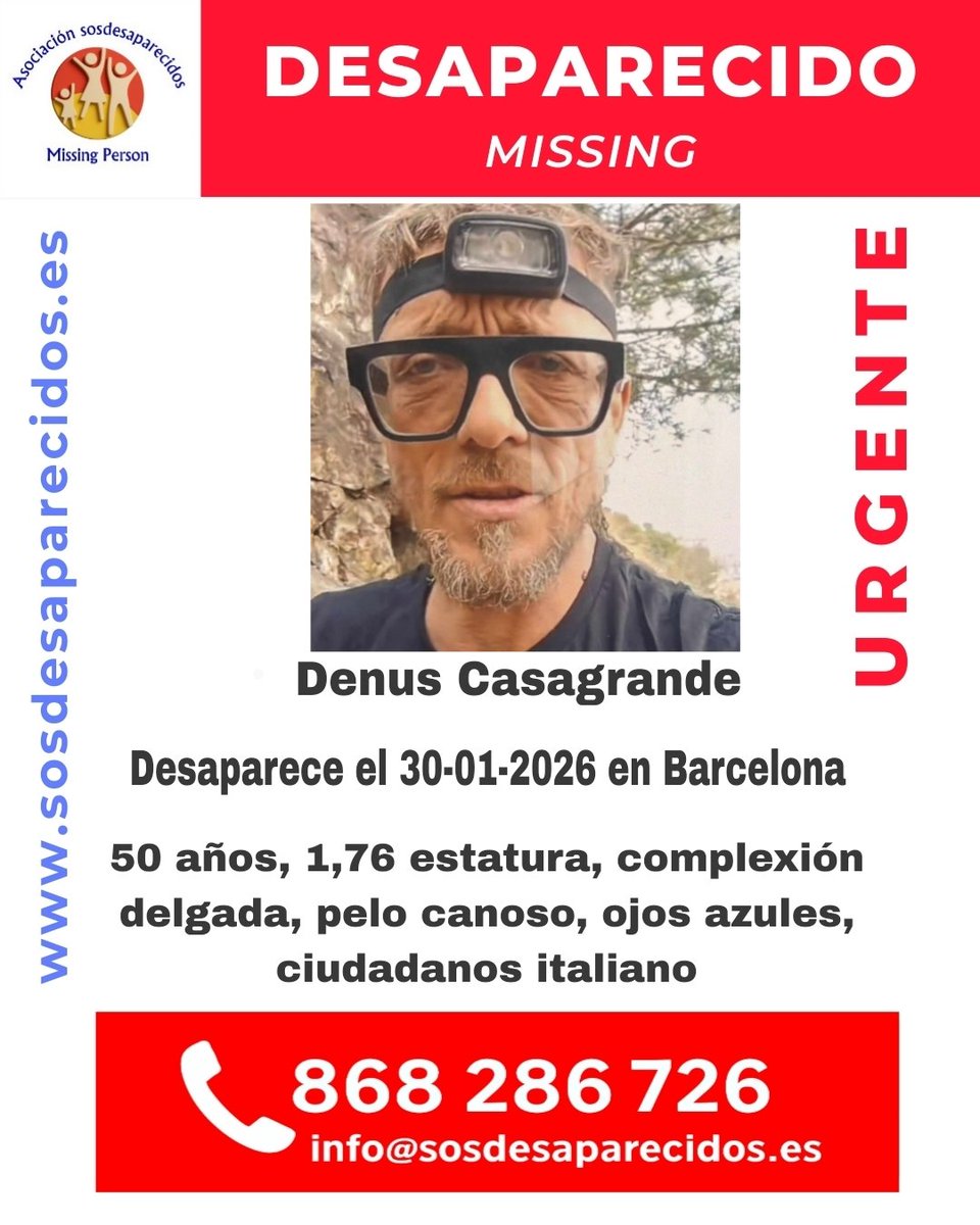 🆘 DESAPARECIDO
#Desaparecido #Missing #España #sosdesaparecidos #Barcelona
Síguenos <a href="/sosdesaparecido/">ALERTA DESAPARECIDOS</a>
Fuente: sosdesaparecidos