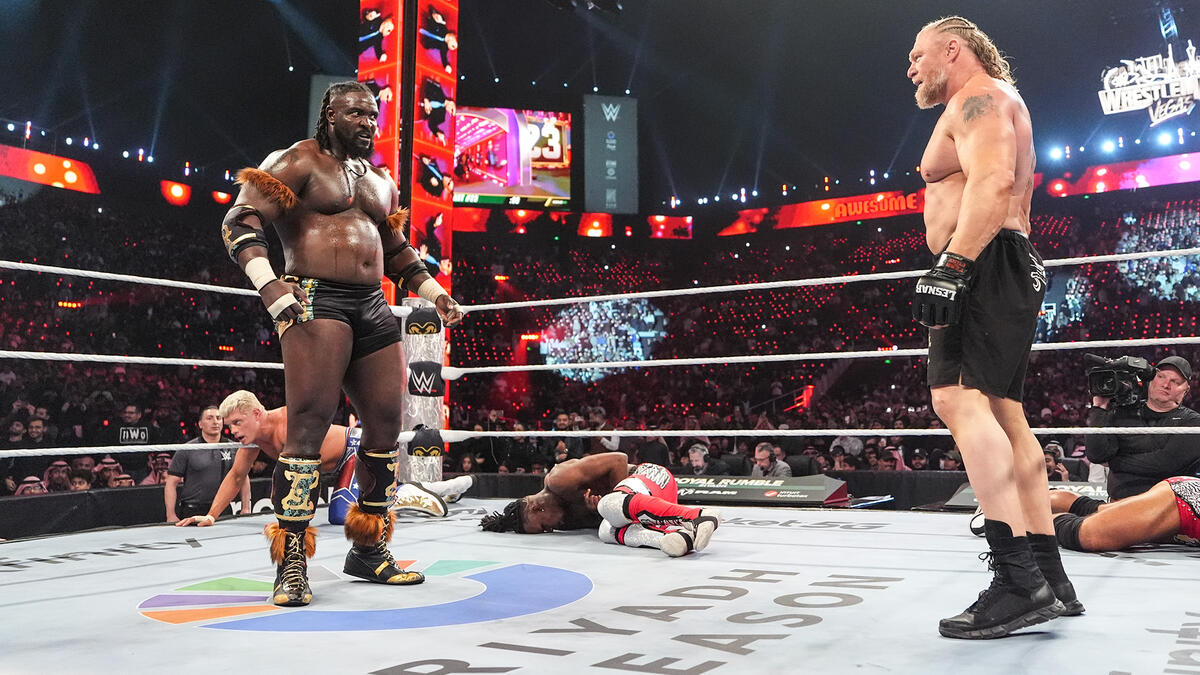 Teeki1978's tweet image. Nach ihrer Konfrontation im 30-Man Royal Rumble-Match beim #WWE #RoyalRumble 2026 soll ein mögliches Match zwischen Oba Femi und Brock Lesnar bei WrestleMania 42 in Las Vegas im April 2026 angeblich noch "nicht zu 100 %" feststehen.  

(Quelle: WOR)