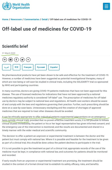 Woodynist's tweet photo. @lonnibesancon @IHU_Marseille L'@IHU_Marseille est UN des MULTIPLES hôpitaux &amp; centres de santé dans le monde qui ont utilisé l'hydroxychloroquine pour soigner les malades de la COVID,
à la suite des Chinois qui ont publié un consensus d'experts positif sur la CQ.
🤔Il est où le problème?
@ansm
@Who
#offlabel https://t.co/HXfLCQN6yy