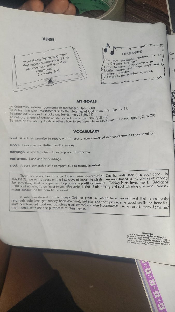 Nostalgia... this was one of my Math PACEs (packet of accelerated christian education)... look at what I was being taught in grade 8.
Whew, if only I had put it into practice early on😄.