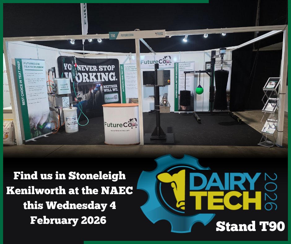 We’ll be at #DairyTechUK tomorrow! 🐄
📍 Find us at Stand T90 – Stoneleigh Park
Stop by, say hi, and check out what’s new in cow comfort + milk quality.
#FutureCow #TeatPrep #DairyInnovation