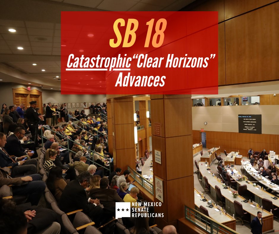 NMSenate_GOP's tweet image. UPDATE: SB 18 ‘Clear Horizons’ is Clearly Catastrophic for New Mexico and Now Advances to Next Committee

Read more here: nmsenategop.com/2026/02/03/sb-…

#nmpol #NewMexico