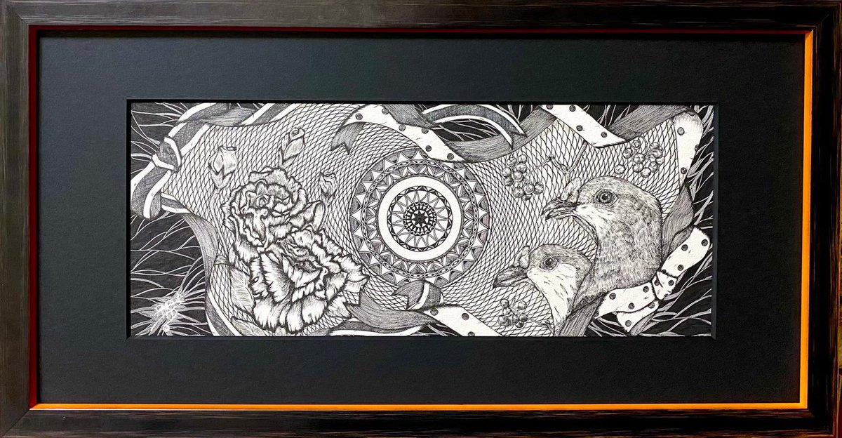 Title：Two Visitors
Material：Brush pen

Drawn with a single brush pen.
Available for book cover and illustration work.

#inkdrawing #blackandwhiteart
#darkfantasyart #bookillustration
#bookcoverart