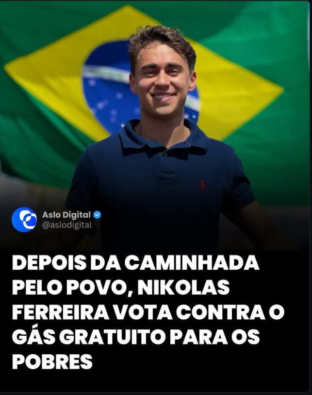 O arrombado q caminhou até Brasília "por um Brasil melhor", votou contra o "Gás para o Povo".

"Não adianta querer fazer uma marcha para Brasília alguém q nunca teve nenhum projeto a favor do povo, e dizer q está defendendo a vida. Mentira, quer o poder." _ Pe Ferdinando Mancilio
