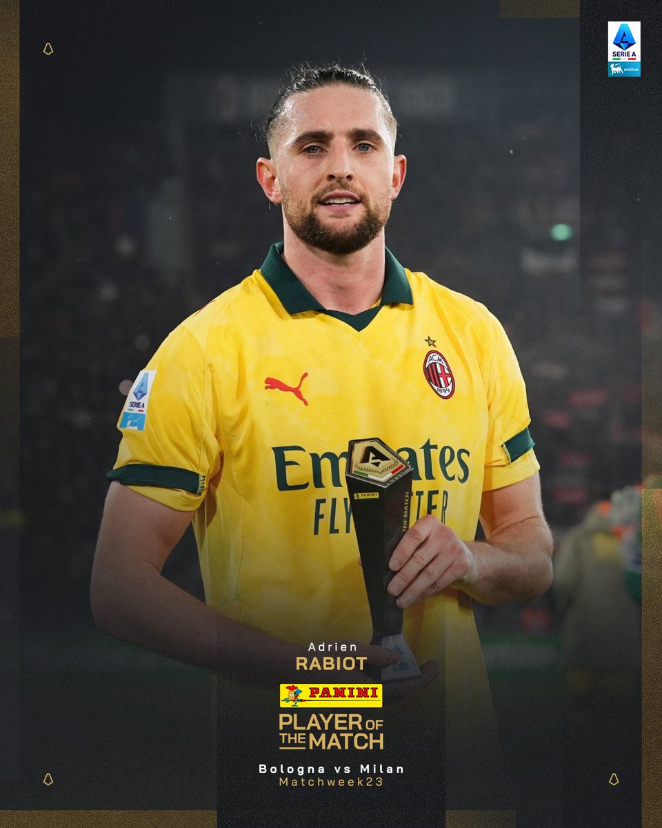 Adrien Rabiot è il Panini Player Of The Match di #BolognaMilan 🏆