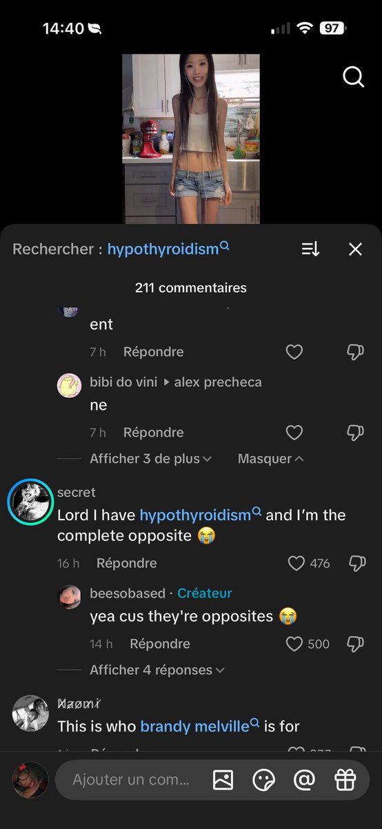 like we all know it’s not hypothyroidism.