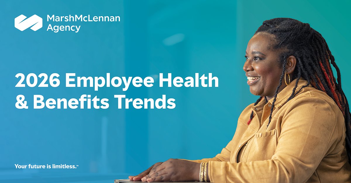 Marsh_MMA's tweet image. Employee health &amp;amp; benefits are evolving fast. Our 2026 Trends report reveals strategies to tackle rising costs, workforce shifts &amp;amp; health challenges. Ready to lead? Download now &amp;amp; stay ahead. bit.ly/3ZaGUeC #EmployeeBenefits #Wellbeing #Health