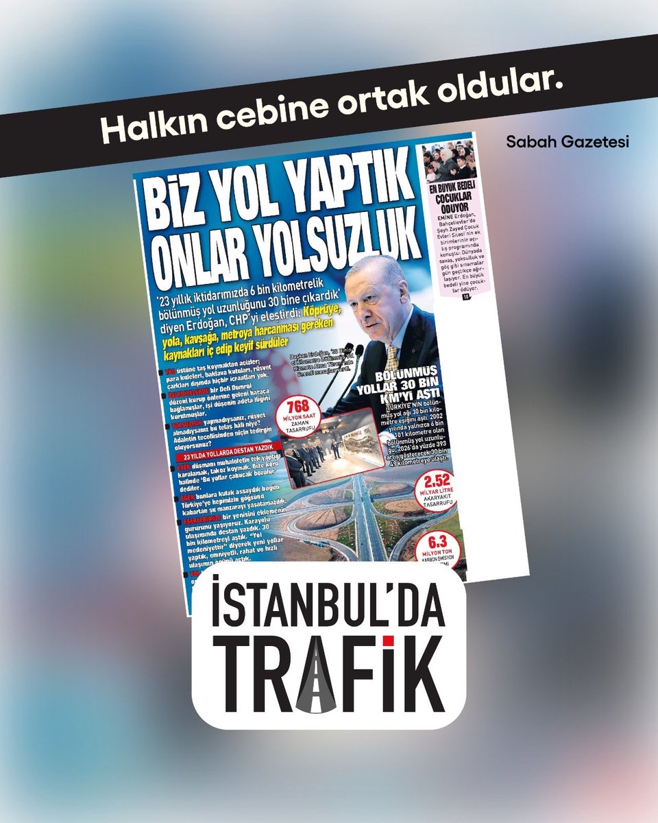 Halkın cebine ortak olan bir yönetim anlayışı sürdürülebilir değildir.
#İstanbuldaTrafik