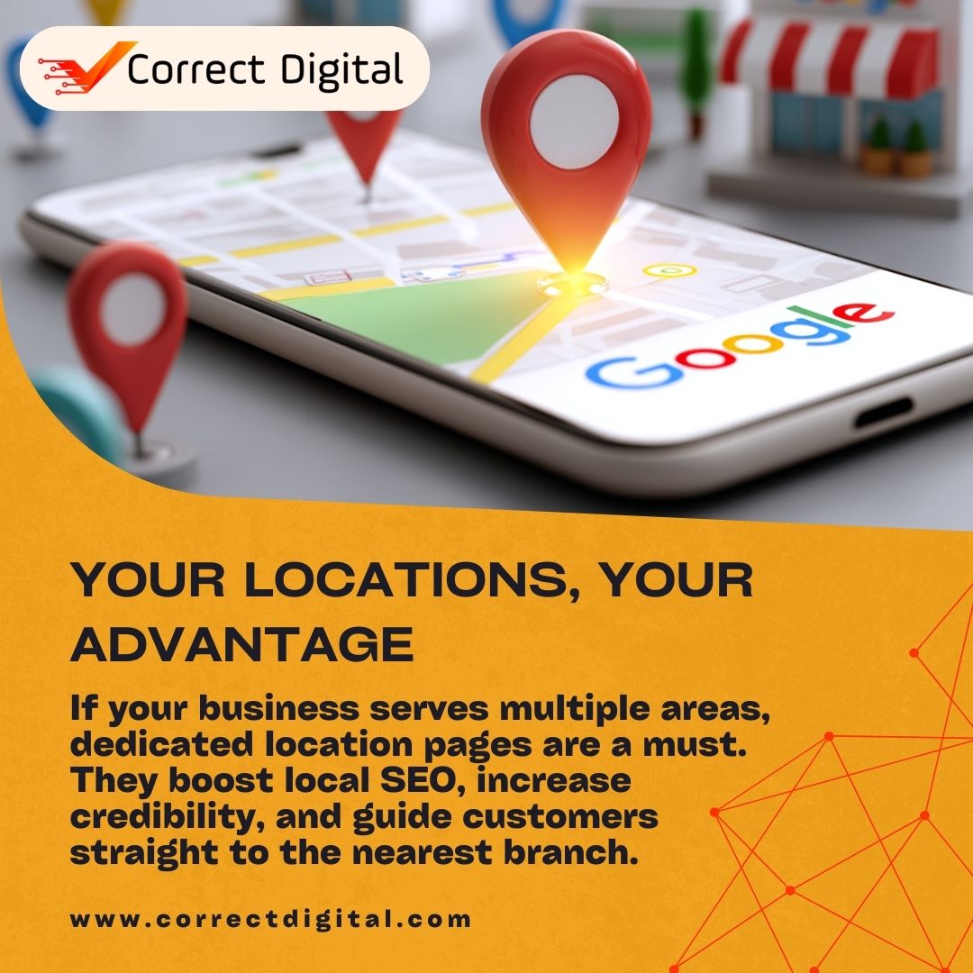 correctdigital's tweet photo. Dedicated location pages are a must for boosting your local SEO and building credibility. Visit Correct Digital today to learn how we can optimize your multi-location strategy! 🚀 #LocalSEO #DigitalMarketing #MarketingTips https://t.co/3ivmbEu5fC
