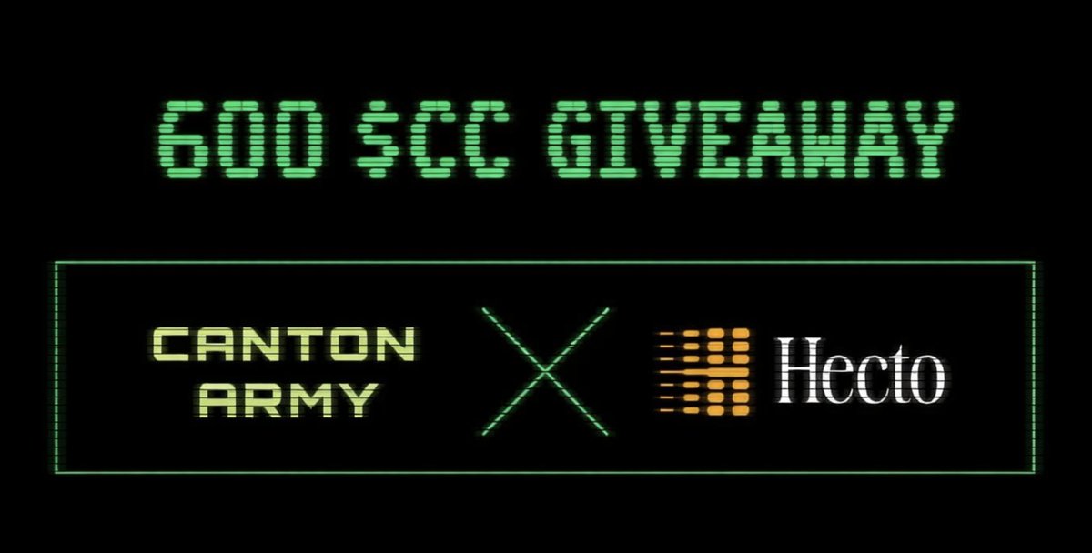 Canton Army x Hecto Finance Giveaway ⚔️

We’re teaming up with Hecto Finance to give away $100 in $CC to one random winner.

Hecto is building the world’s first tokenized pre-IPO company index, on Canton Network.

How to participate:
1️⃣ Follow <a href="/hectofinance/">Hecto</a> + <a href="/CantonArmy/">Canton Army</a>
2️⃣ Like