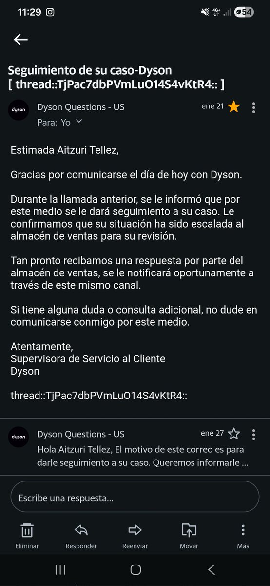 aitellez's tweet photo. Esto es inaceptable. Solicito solución inmediata y un compromiso de fecha, o la intervención de @Profeco @AtencionProfeco @Dyson @DysonMexico https://t.co/J4c7XV3are