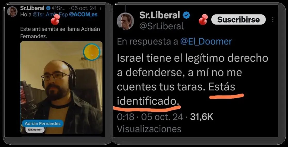 😁Tragedia (o comedia) en tres actos. Nancis llorando cuando sacas su cara y ya no pueden acosar a sus víctimas con impunidad. Ejemplo: <a href="/SrLiberal/">Sr.Liberal</a>
1⃣ 5 de octubre de 2024. El chivato sionista señala a Adrián. ⬇️