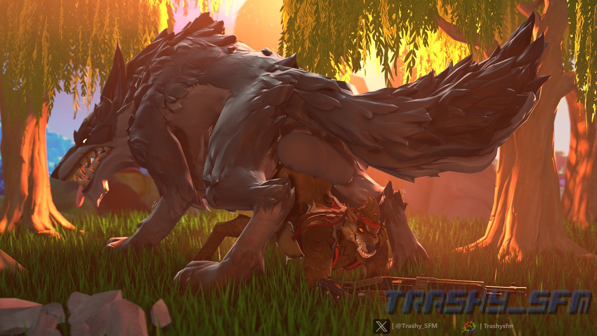 trashy_sfm's tweet photo. Dire encountered a rare wolf in the Fortnite Island! Looks like he did knot expect this one coming~.

Request from a anonymous for giving me the Cerberus model :3 https://t.co/NIHUL2jq9j