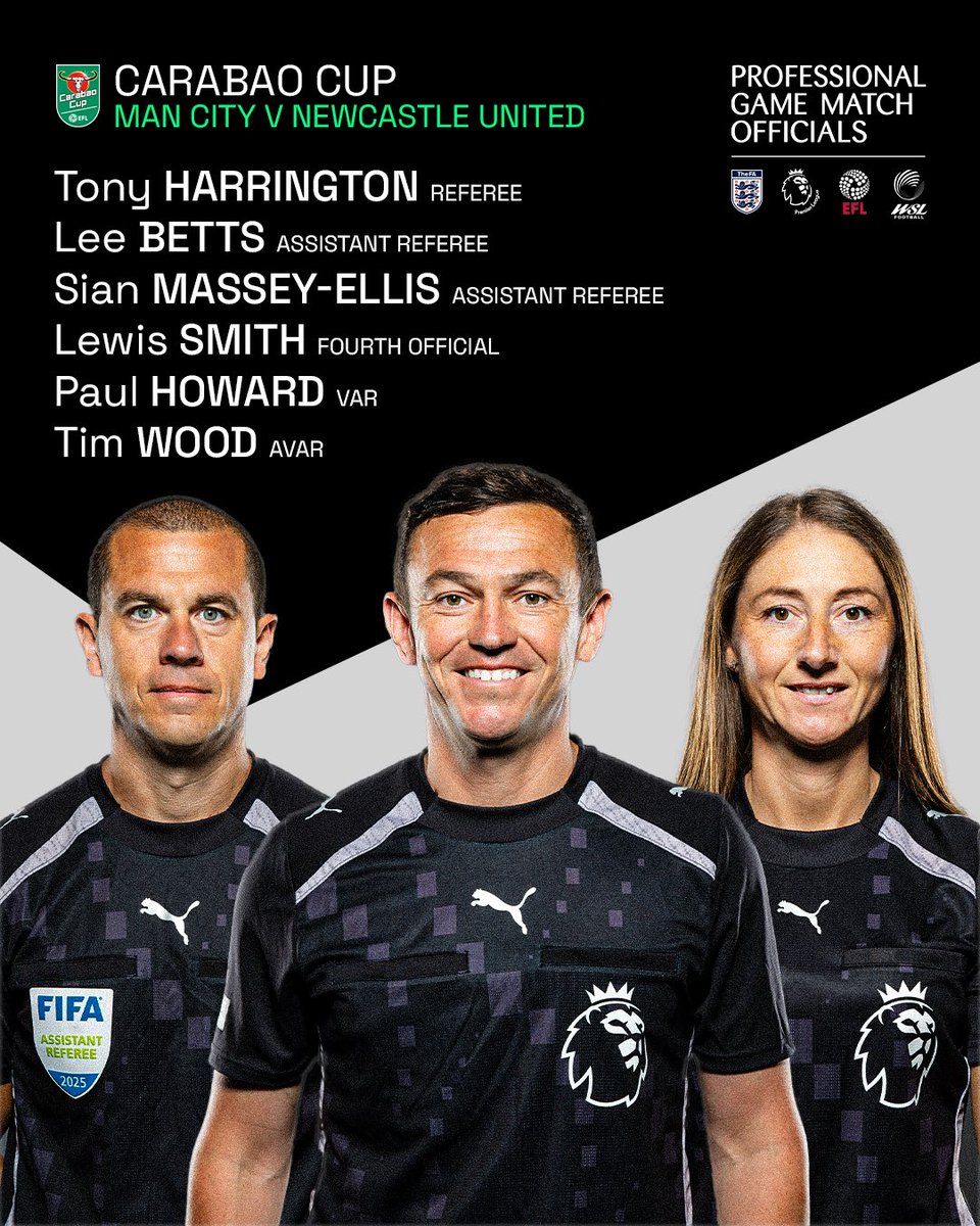 Match official appointments for the <a href="/Carabao_Cup/">Carabao Cup</a> semi-final second legs 📋