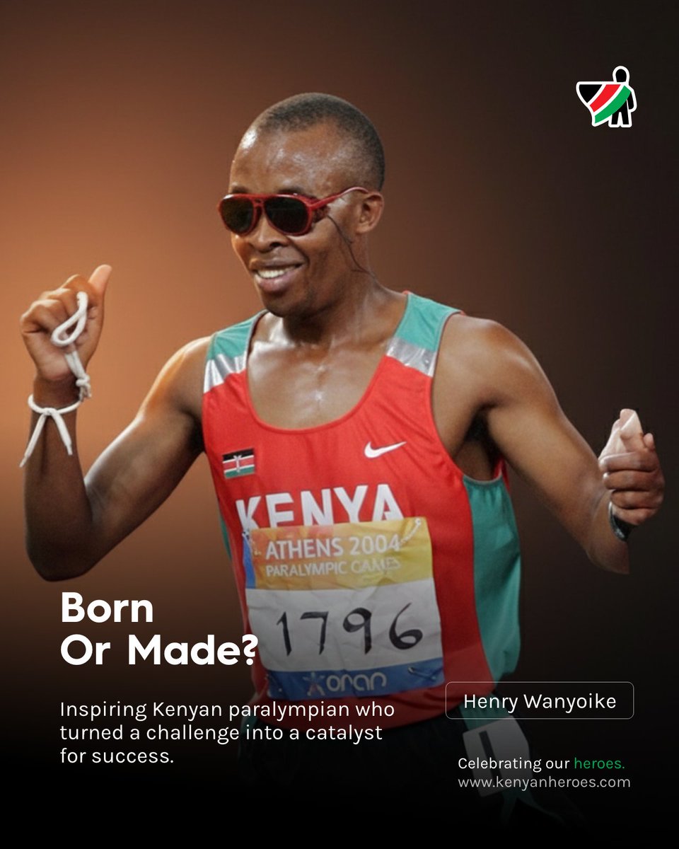 Henry Wanyoike didn’t just win races but rewrote possibility.

Gold medals. Big vision. Bigger impact.

What word best captures Henry Wanyoike’s story?

#KenyanHeroes