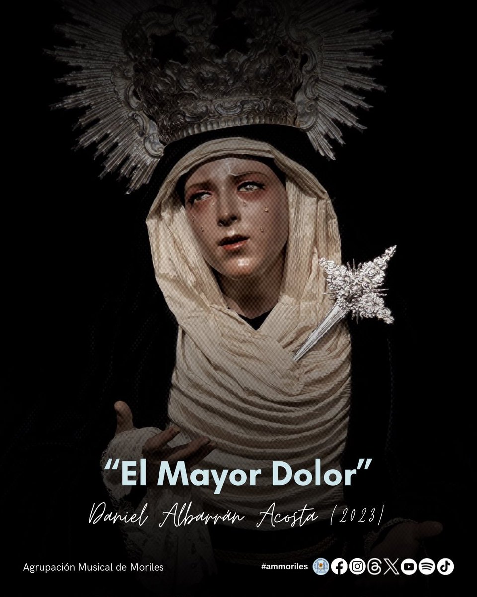 AMMoriles's tweet photo. 🎁 ¡Regalo inesperado el de hoy!

📂 #repertorio2026 | Una de las marchas procesionales que incorporaremos a nuestro repertorio a partir de hoy será “El Mayor Dolor”, obra de Daniel Albarrán Acosta.

#ammoriles #marchasdeprocesion #moriles https://t.co/KOLWZR8GR2