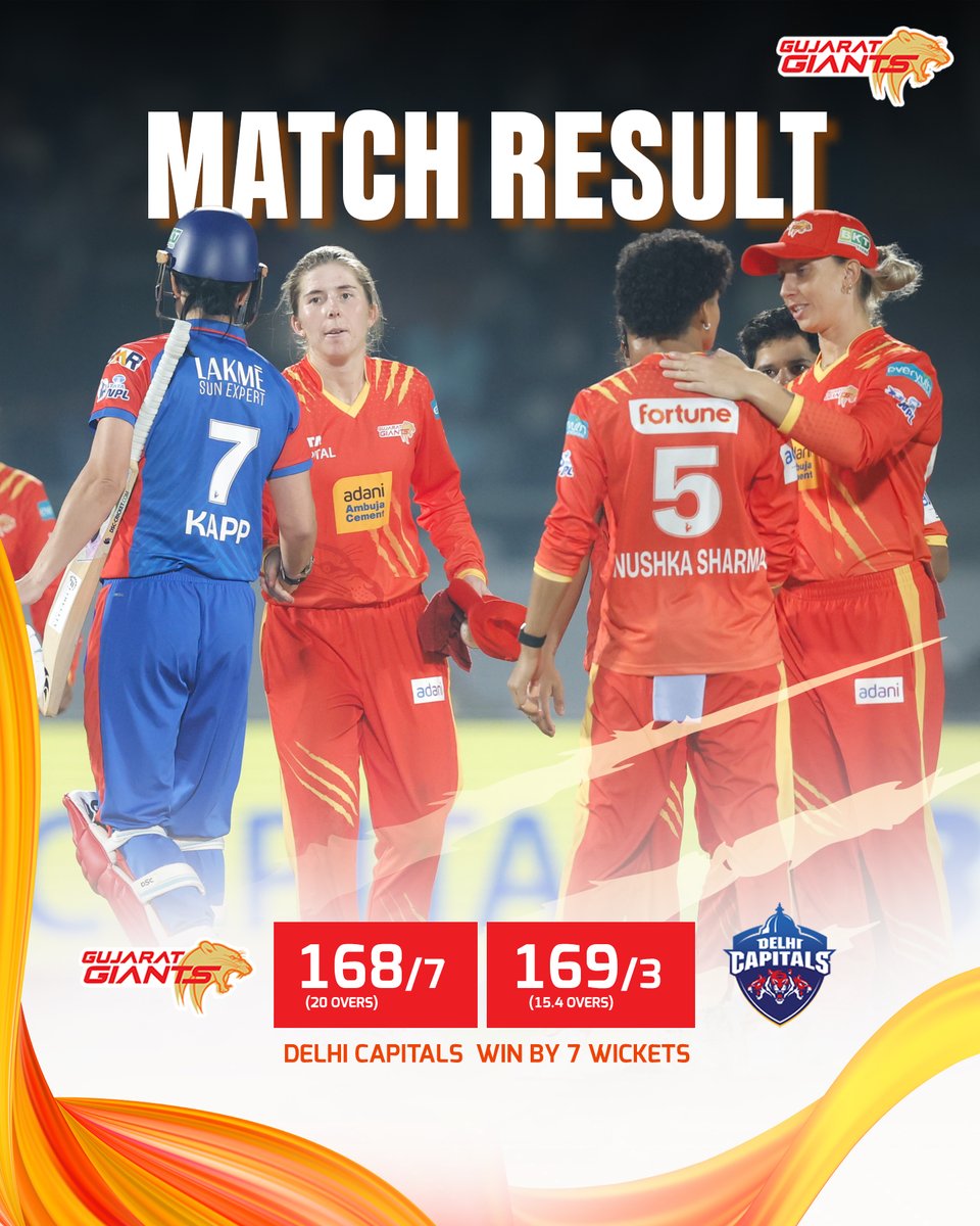 Giant_Cricket's tweet photo. This hurts! 💔

#GujaratGiants #BringItOn #Adani #GameOnGujaratStrong #TATAWPL #GGWvDCW https://t.co/aedwHJ3L8v