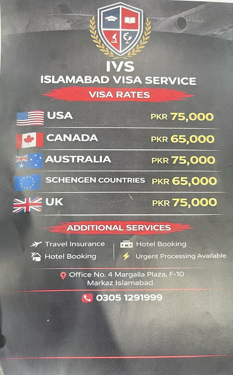 اگر آپ پاکستان سے باہر جانا چاہتے ہیں اور آپ کا Visa  
Reject ہو جاتا ہے۔  تو ان سے رابطہ کریں۔ یہ آپ کے ڈاکومنٹس تیار کریں گے اور انٹرویو کی مکمل تیاری بھی کروائیں گے۔ دھوکہ یا فراڈ نہیں۔ 
آپ انکو میرا ریفرنس بھی سکتے ہے۔ 
Contact Number.  0347511172