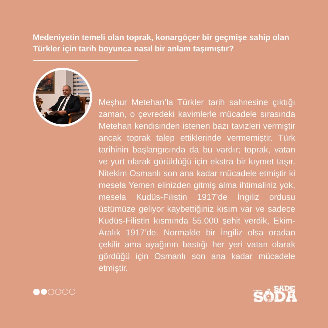 sadesodadergi's tweet photo. Prof. Dr. Erhan Afyoncu ile yaptığımız özel röportaj, Sade Soda'nın 19. sayısında sizlerle buluşuyor.

Bu yazıda toprağın tarih, devletler ve insanlar ile olan bağına yakından şahit oluyoruz. 🌱 https://t.co/xAHYqPeHJw